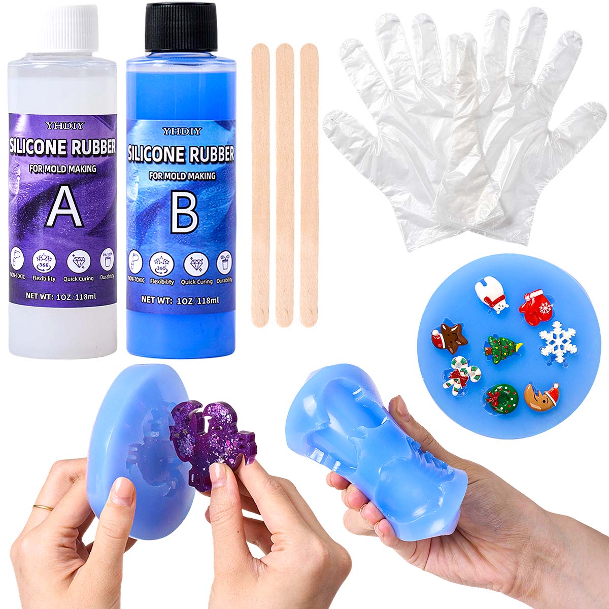 Waxing Kit Home - 118ml/296ml Silicone Mold Making Kit for