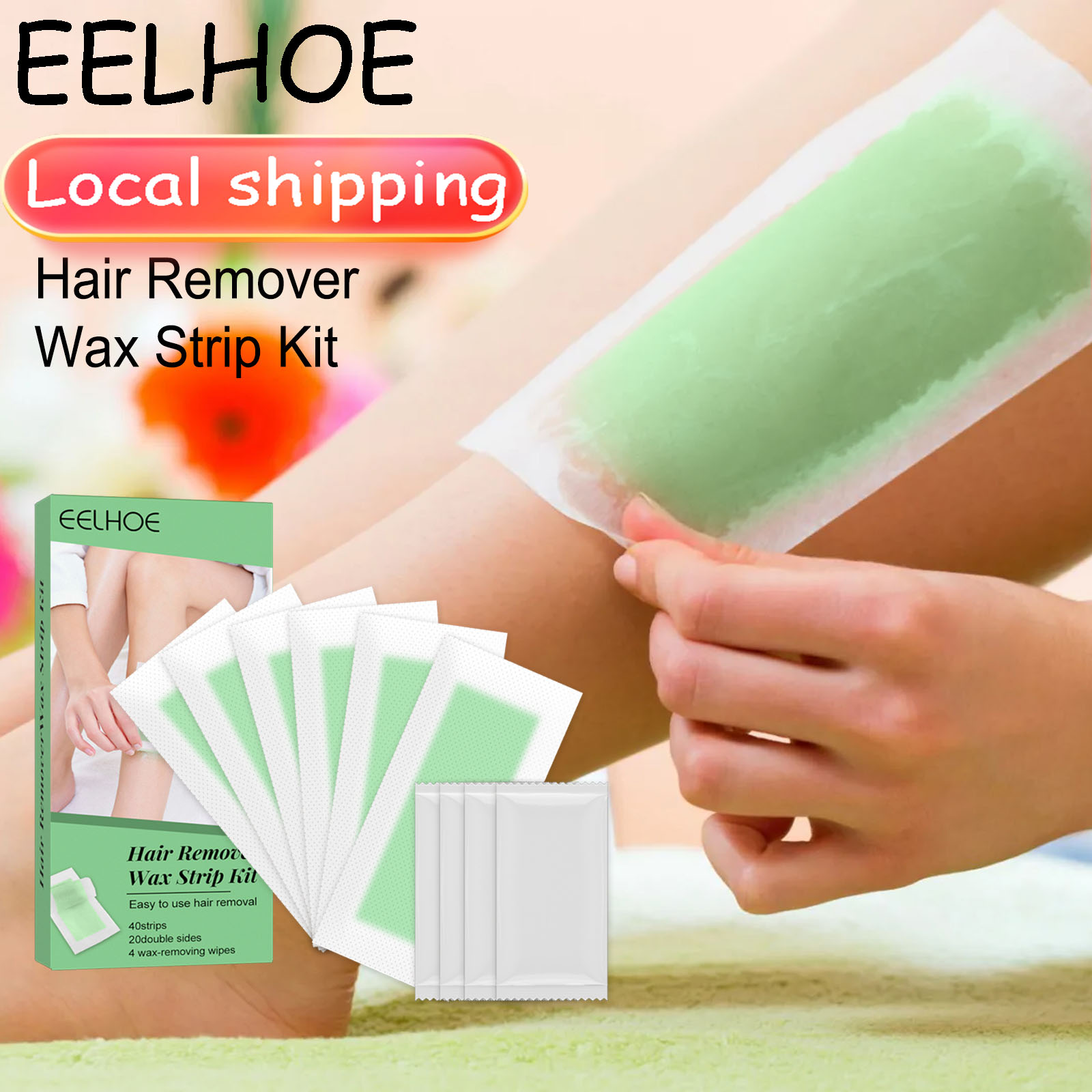 Waxing Kit Home - EELHOE Hair Removal Wax Strip Non-irritating