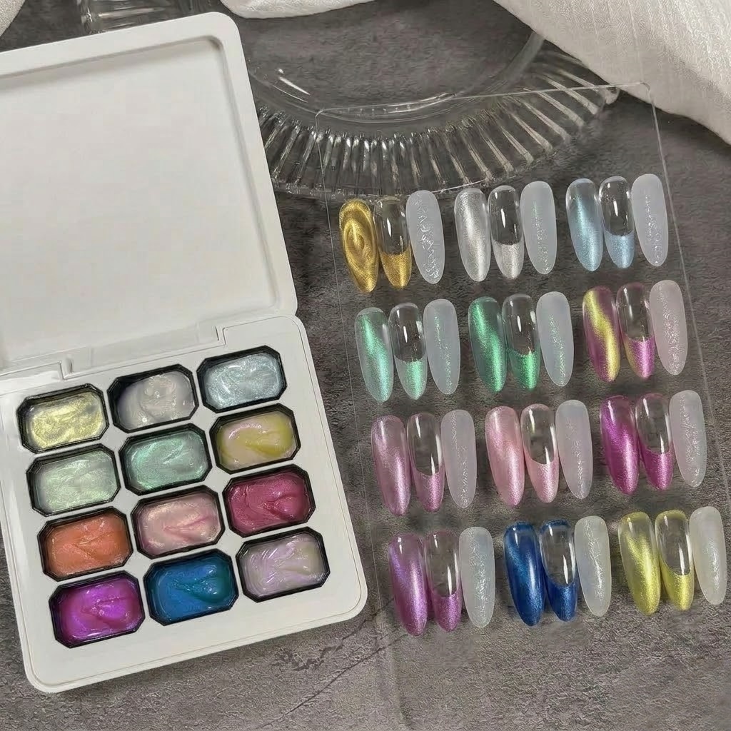 Waxing Kit Home - 12-Grid Dreamy Texture Gel Nails 3D