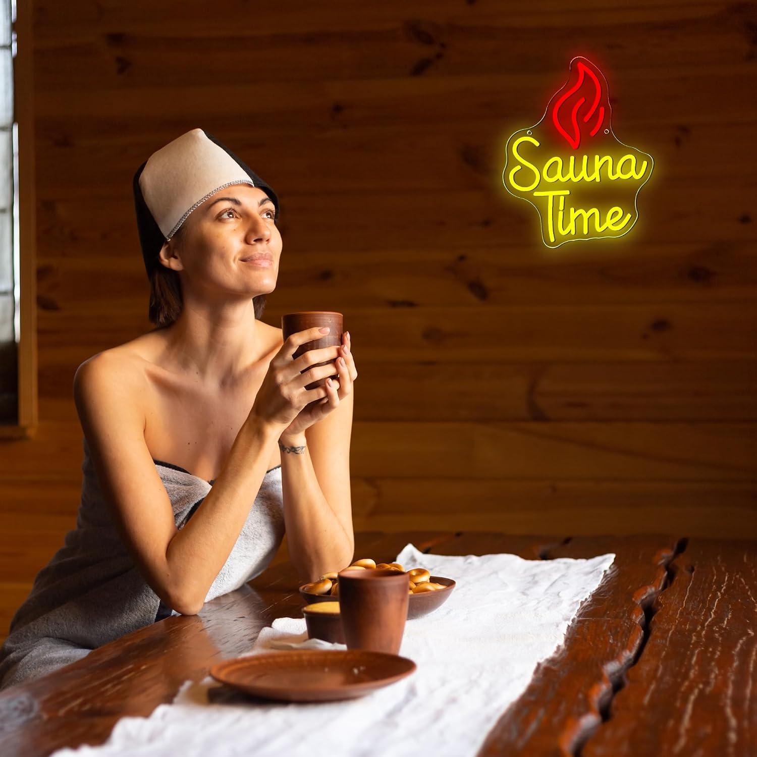 Sauna Time Neon Sign USB Dimma - Home Spa Wellness avaliação e preço