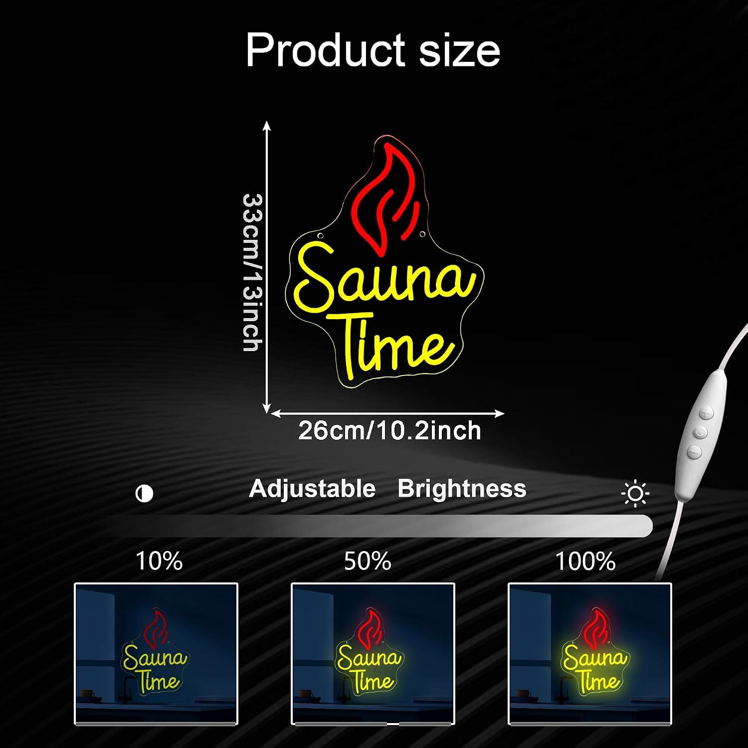 Sauna Time Neon Sign USB Dimma - Home Spa Wellness avaliação e preço