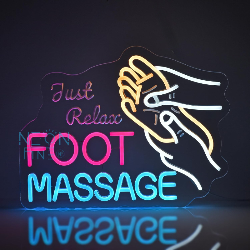 Foot Massage Neon Sign LED Neo - Spa Wellness Center avaliação e preço