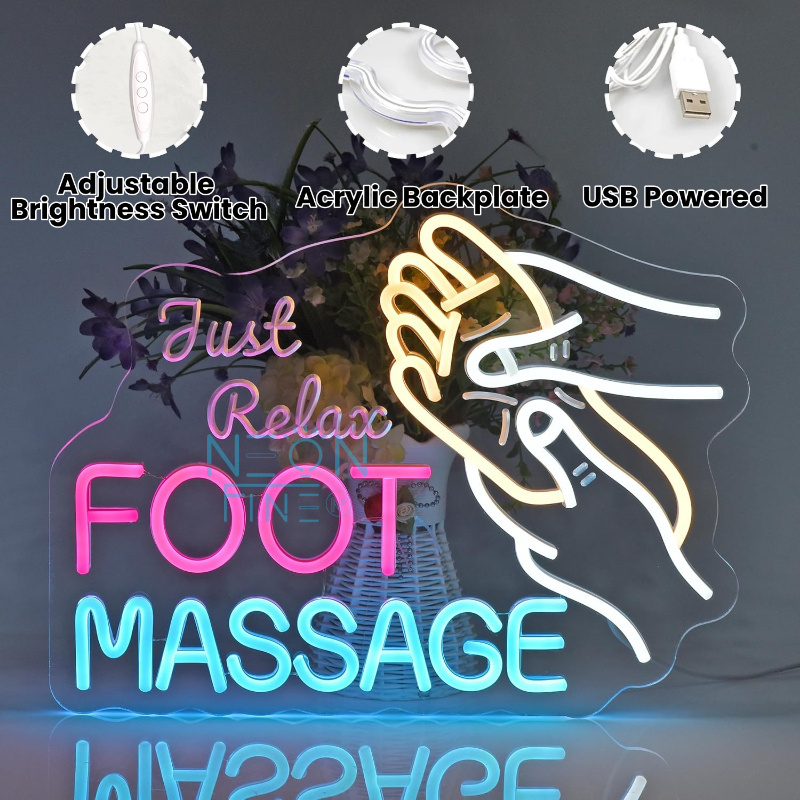 Foot Massage Neon Sign LED Neo - Spa Wellness Center avaliação e preço