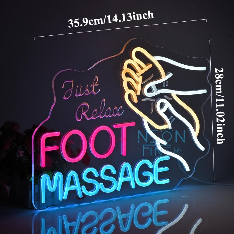 Foot Massage Neon Sign LED Neo - Spa Wellness Center avaliação e preço