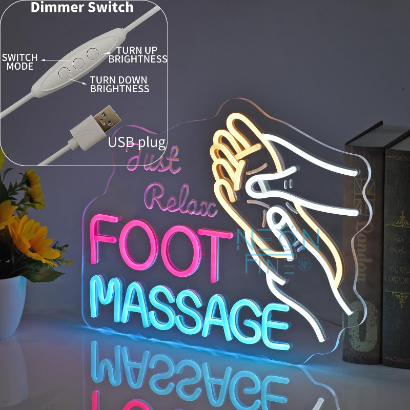 Foot Massage Neon Sign LED Neo - Spa Wellness Center avaliação e preço